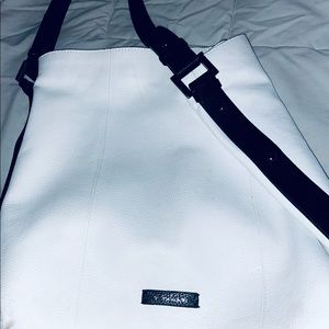 Tahari white and black leather tote/purse